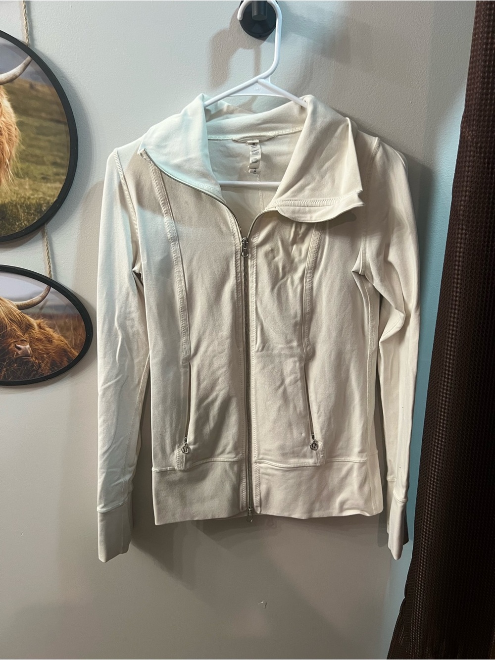 lululemon athletica Cream Zip-Up Bomber Jacket